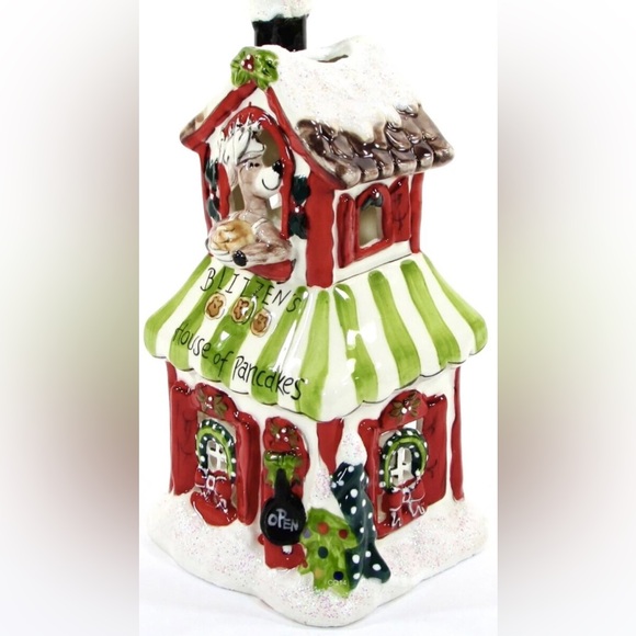NEW Blue Sky Clay Works BLITZEN'S HOUSE OF PANCAKES 8" Candle House Christmas 🎄 - Picture 2 of 6